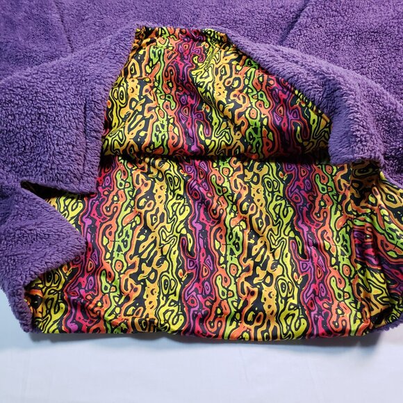 USA Palm Purple Sherpa Reversible Fleece Pullover Mens XLarge 1/4 Zip - Picture 6 of 9